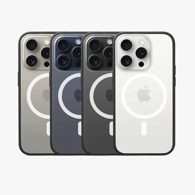 Clear Case Schwarz Matt iPhone 15 Pro + farbige Buttons