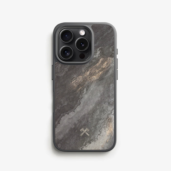Woodcessories - MagSafe Bumper Case aus Stein - iPhone 16 Pro Max - Camo Grau