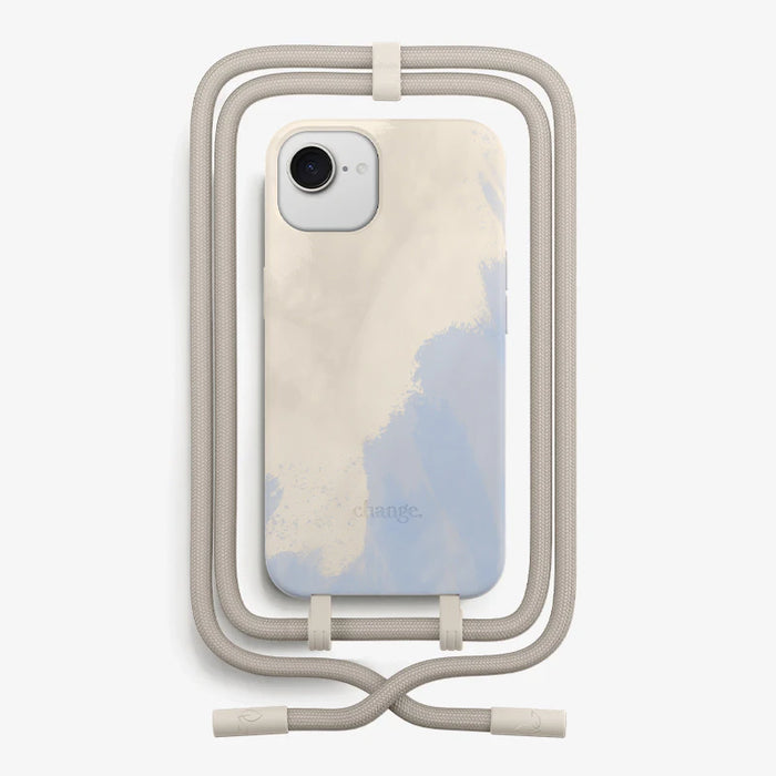 Woodcessories - Handykette abnehmbar - iPhone 16e - Beige Blau