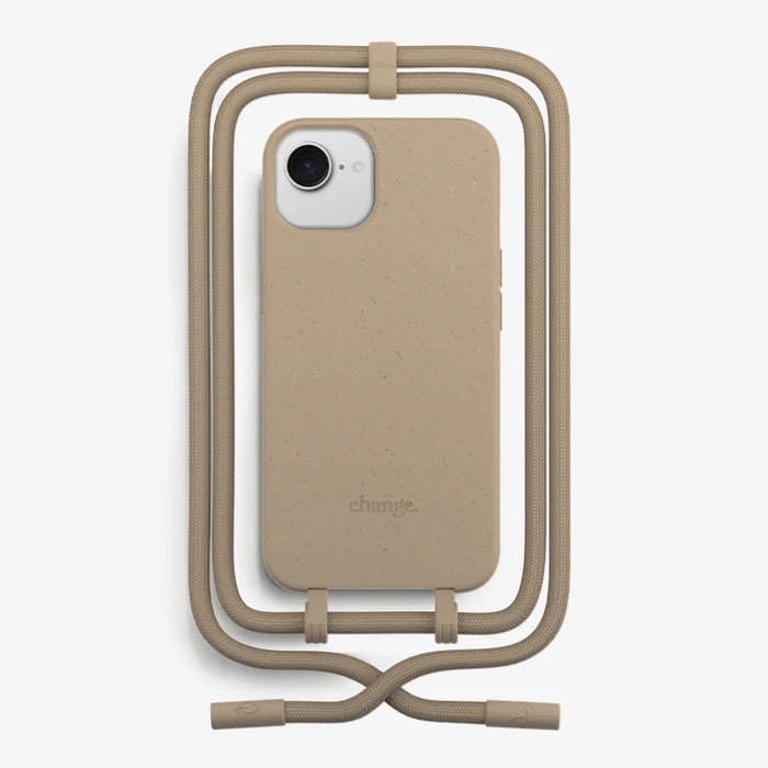 Woodcessories - Handykette abnehmbar - iPhone 16e - Taupe Braun