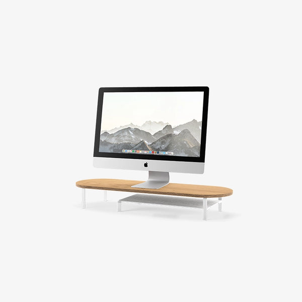 TEAMIX Monitorständer Aus Holz In Pink – Höherer Ständer Mit Stauraum Darunter Für Laptop, Drucker & Zubehör