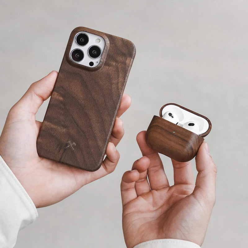 AirPods 1&2 Hülle Holz Walnuss