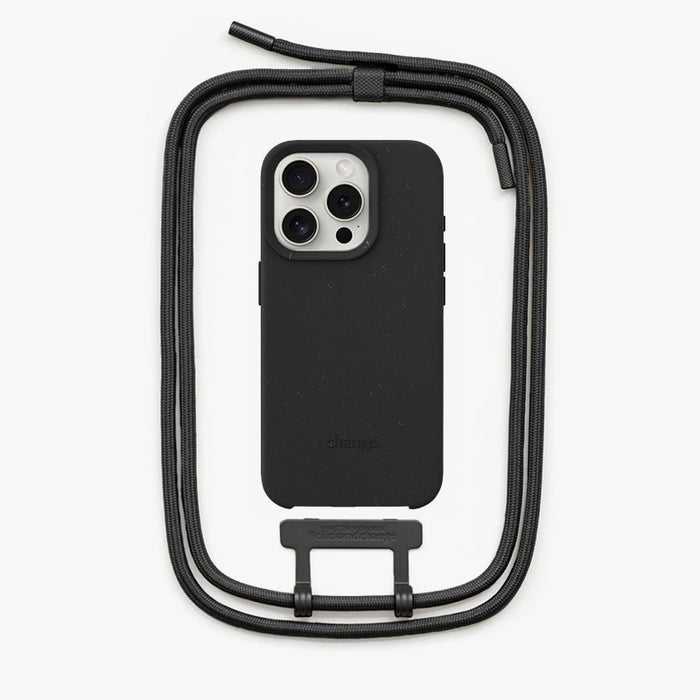Coque iPhone 16 Pro Max avec Cordon détachable - Noir - Woodcessories