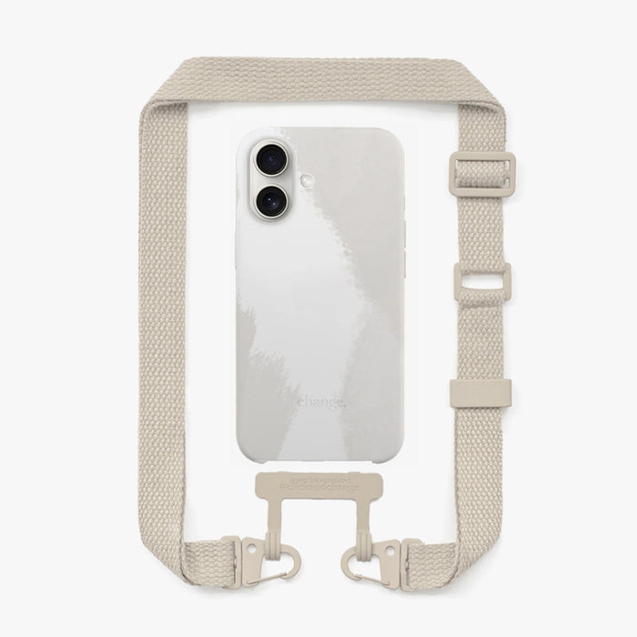 Woodcessories - Handykette mit Band – iPhone 16 - Dove White