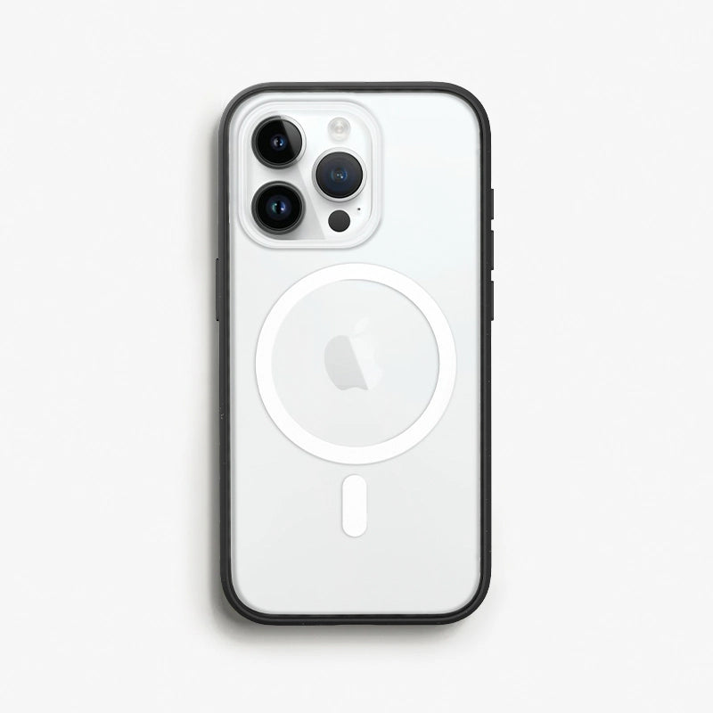 Iphone 15 Pro Max durchsichtige MagSafe Handyhülle schwarz/ klar