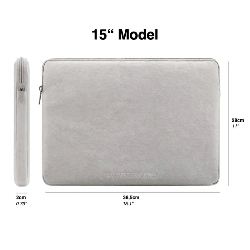 15“ Laptophülle aus Kraftpapier Nachhaltig Grau