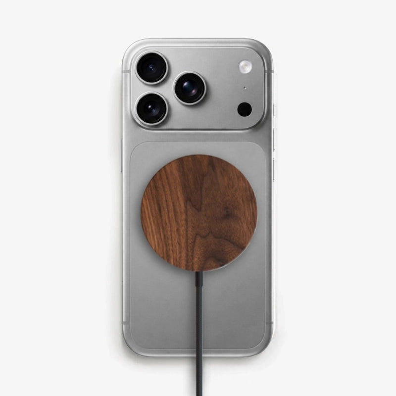 Chargeur sans fil Magsafe, couleur noyer